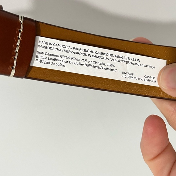 J. Crew Mens Leather round-buckle dress belt in Burnished Sienna size 34 - Picture 6 of 12